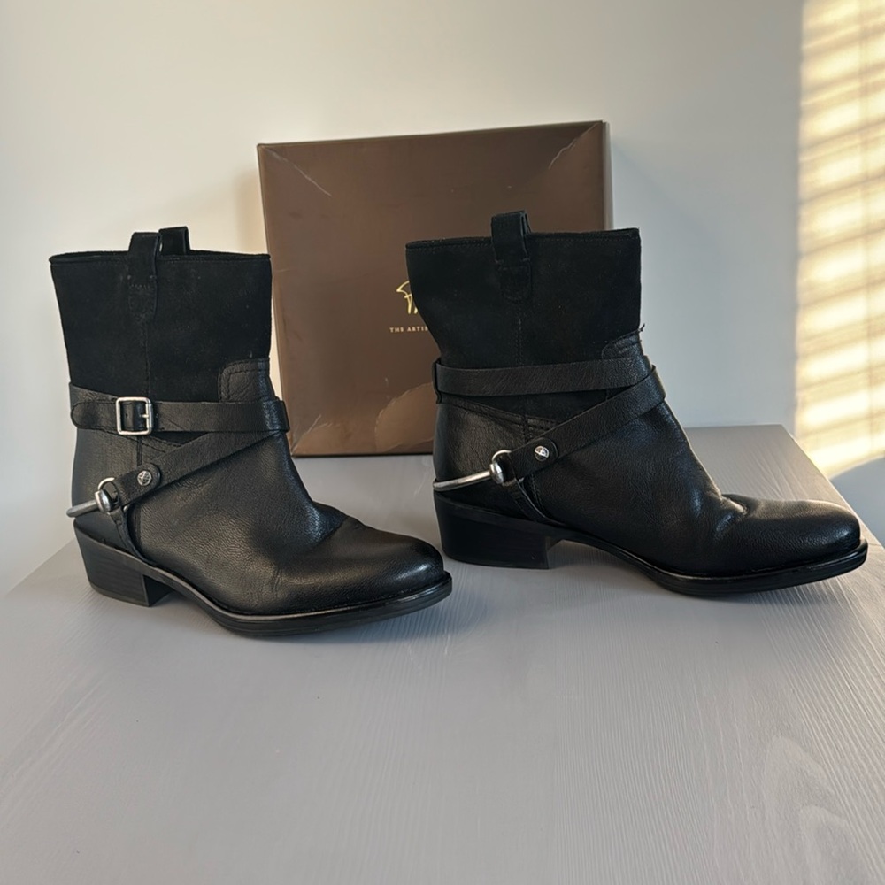 Franco Sarto A-Beacon Ankle Boots in Black Storm (Size 10)